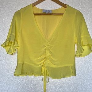 Vibrant yellow crop top